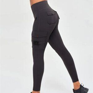 Firm Abs Cargo Training Leggings – Gray – Size L – Gently Used